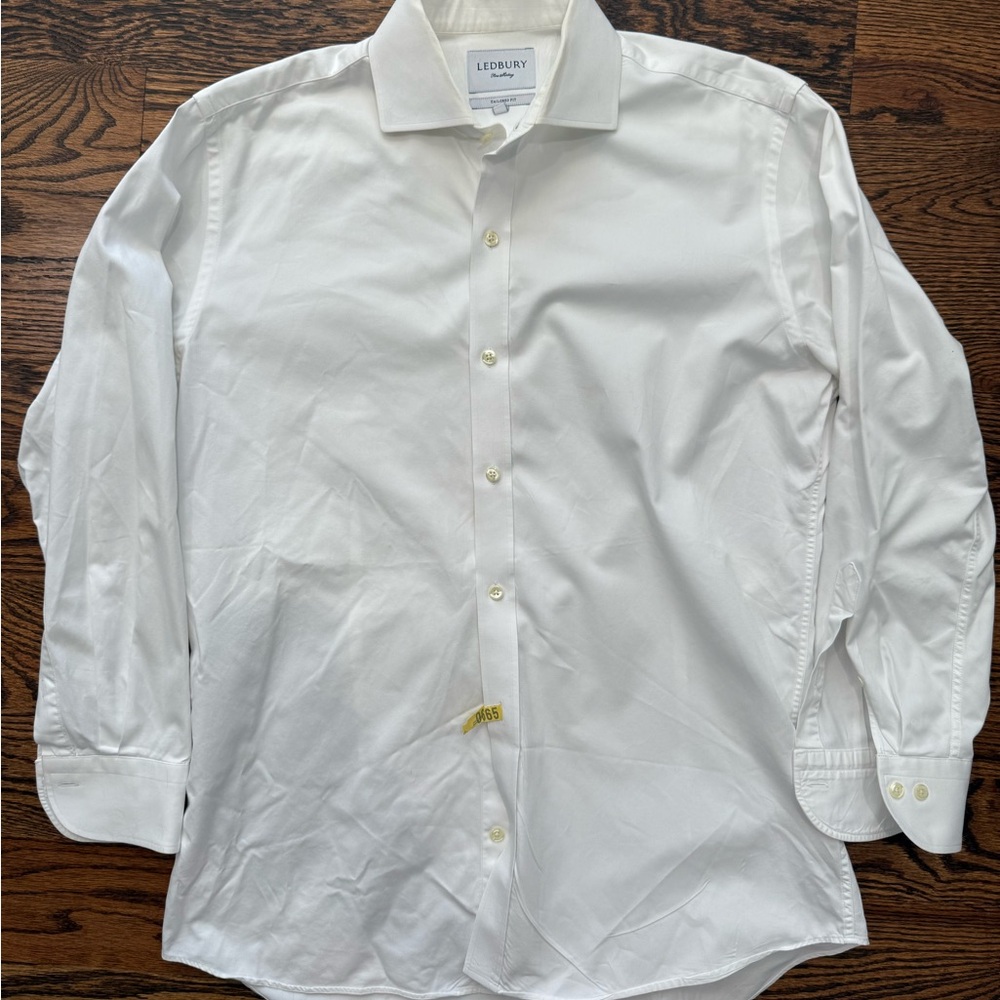 Ledbury white twill dress shirt 16 x 33.5